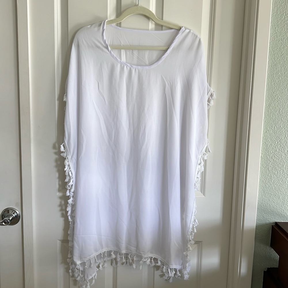 Swim Suit Cover Up WHITE one size